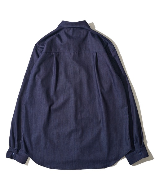 WILD THINGS（ワイルドシングス）の「【WILD THINGS/ワイルドシングス】NANOTEX DENIM SHIRT / ナノテックデニムシャツ WT25035KB（シャツ/ブラウス・メンズ・ブルー/インディゴブルー・X-LARGE/LARGE/MEDIUM/SMALL）」の3枚目の写真