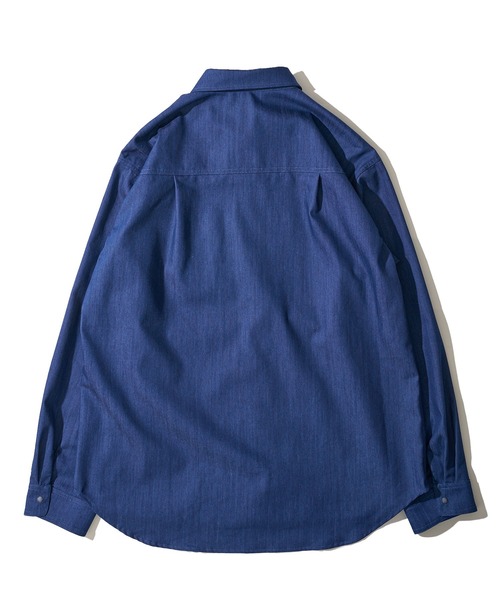 WILD THINGS（ワイルドシングス）の「【WILD THINGS/ワイルドシングス】NANOTEX DENIM SHIRT / ナノテックデニムシャツ WT25035KB（シャツ/ブラウス・メンズ・ブルー/インディゴブルー・X-LARGE/LARGE/MEDIUM/SMALL）」の4枚目の写真