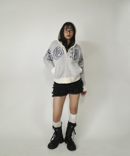 WHO'S WHO gallery(フーズフーギャラリー)の「【SLOPPY/スロッピー】ジップデザインフーディニット(パーカー・レディース・グリーン/ライトグレー/ホワイト・FREE)」の10枚目の写真