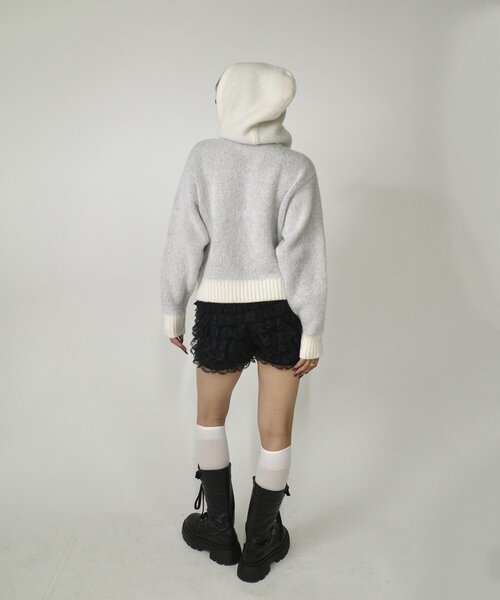 WHO'S WHO gallery(フーズフーギャラリー)の「【SLOPPY/スロッピー】ジップデザインフーディニット(パーカー・レディース・グリーン/ライトグレー/ホワイト・FREE)」の12枚目の写真