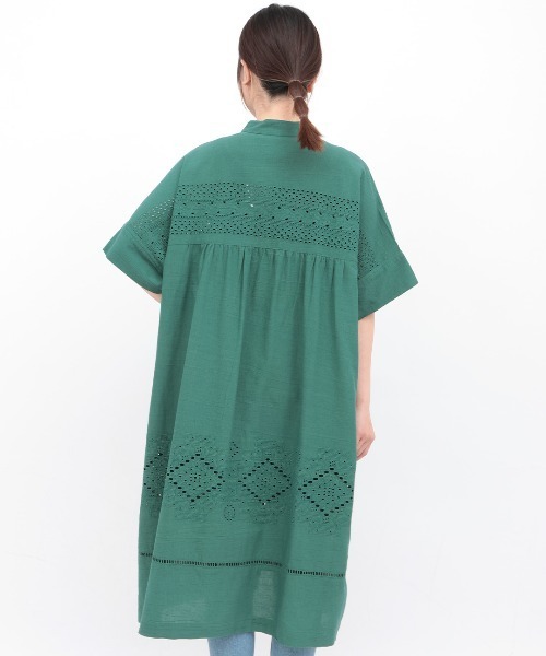 チチカカ(チチカカ)の「Rico カットワーク刺繍ワンピース(ワンピース・レディース・ナチュラル/ボルドー/グリーン・FREE)」の15枚目の写真