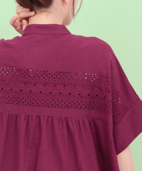 チチカカ(チチカカ)の「Rico カットワーク刺繍ワンピース(ワンピース・レディース・ナチュラル/ボルドー/グリーン・FREE)」の9枚目の写真