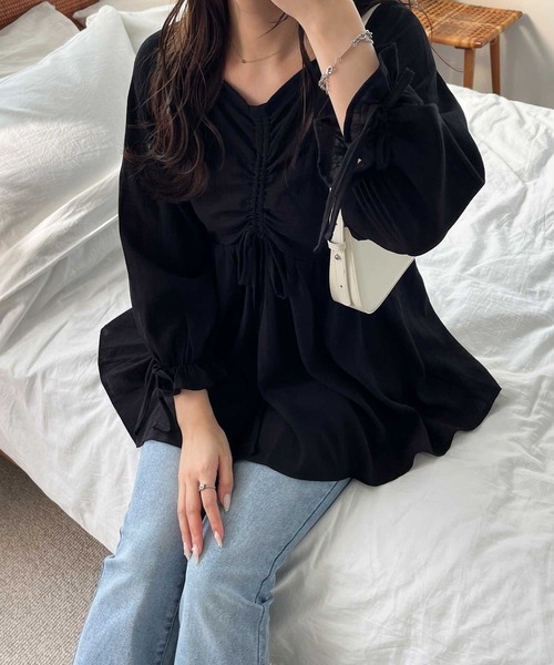 nelliy.（ネルリー）の「２ＷＡＹドロストブラウス（シャツ/ブラウス・レディース・オフホワイト/ブラック・LARGE/MEDIUM）」の7枚目の写真