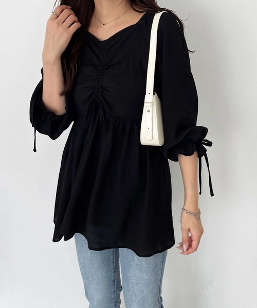 nelliy.（ネルリー）の「２ＷＡＹドロストブラウス（シャツ/ブラウス・レディース・オフホワイト/ブラック・LARGE/MEDIUM）」の9枚目の写真