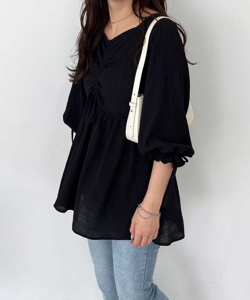 nelliy.（ネルリー）の「２ＷＡＹドロストブラウス（シャツ/ブラウス・レディース・オフホワイト/ブラック・LARGE/MEDIUM）」の10枚目の写真