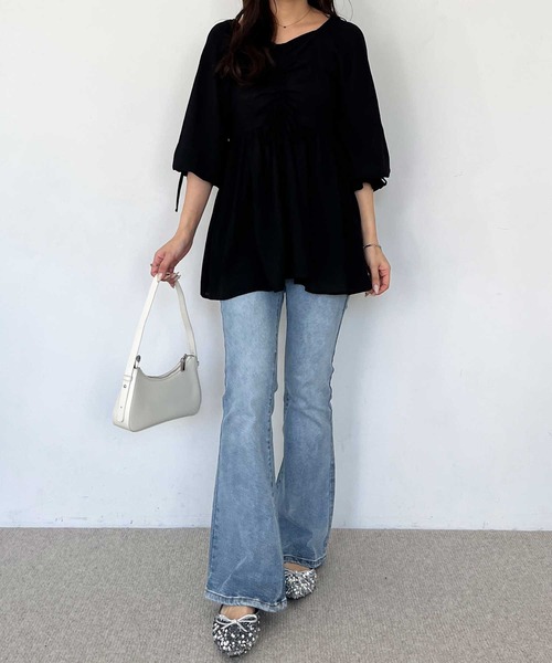 nelliy.（ネルリー）の「２ＷＡＹドロストブラウス（シャツ/ブラウス・レディース・オフホワイト/ブラック・LARGE/MEDIUM）」の12枚目の写真