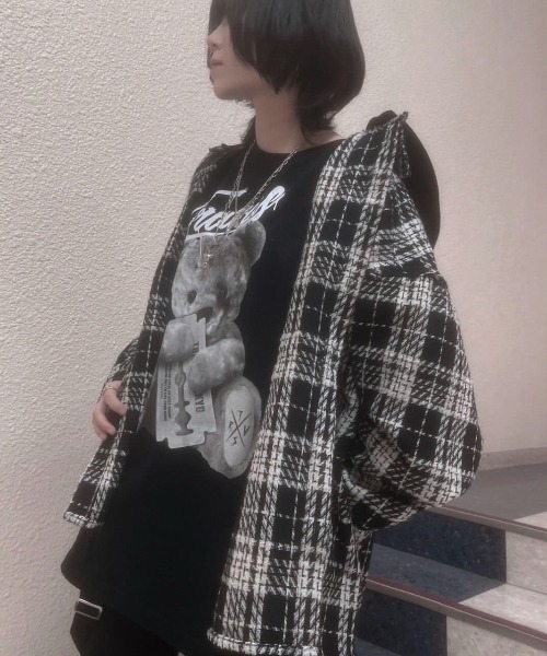 TRAVAS TOKYO（トラバス トウキョウ）の「『TRAVAS TOKYO/トラバス トーキョー』フード付きチェックシャツ（シャツ/ブラウス・レディース・グレー/ブラック・FREE）」の22枚目の写真