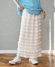 coen | シフォンフリルナロースカート(スカート)