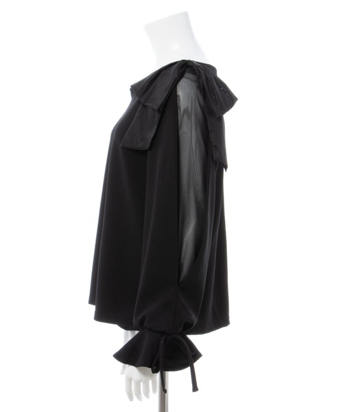 INGNI（イング）の「【WEB限定】袖シアー＆リボントップス（Tシャツ/カットソー・レディース・ピンク/ブラック/オフホワイト/ボルドー・M）」の22枚目の写真