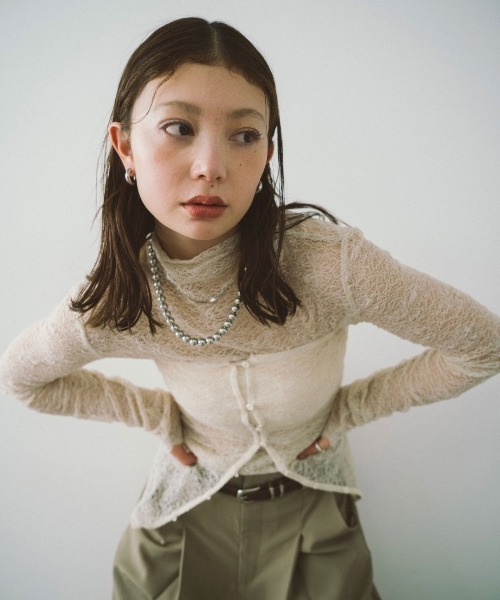 HANNE(アン)の「ビスチェコンビレーストップス(Tシャツ/カットソー・レディース・ホワイト/ベージュ/ブラック・FREE)」の19枚目の写真