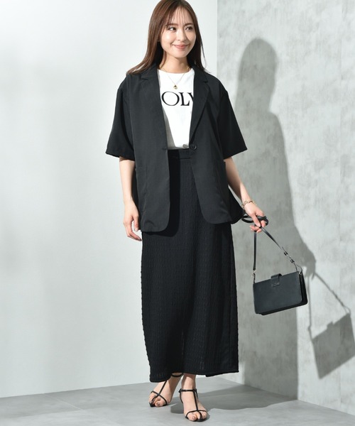 INTERPLANET（インタープラネット）の「ポコポコジャガードナロースカート（スカート・レディース・イエロー/ブラック・FREE）」の15枚目の写真