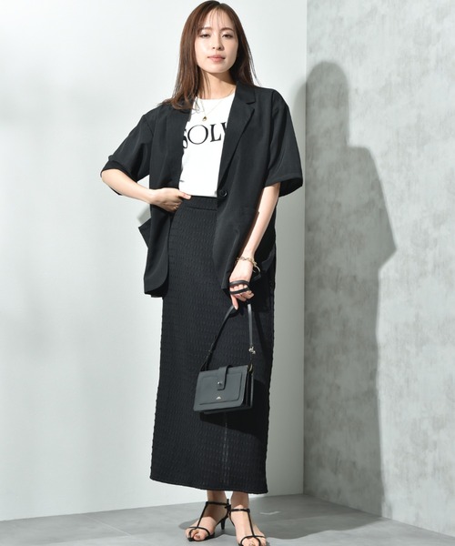 INTERPLANET（インタープラネット）の「ポコポコジャガードナロースカート（スカート・レディース・イエロー/ブラック・FREE）」の19枚目の写真