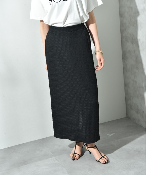 INTERPLANET（インタープラネット）の「ポコポコジャガードナロースカート（スカート・レディース・イエロー/ブラック・FREE）」の20枚目の写真