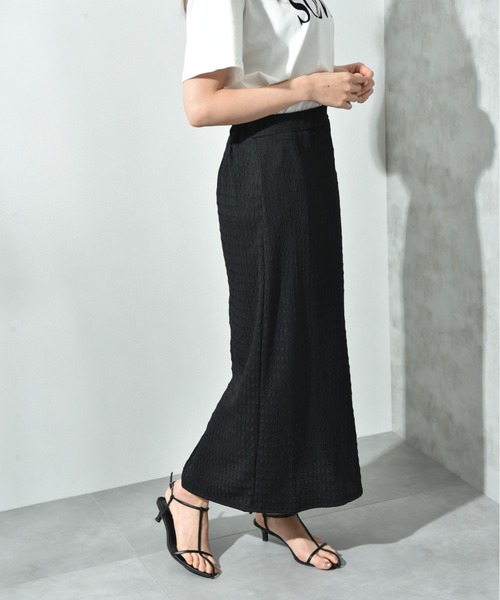 INTERPLANET（インタープラネット）の「ポコポコジャガードナロースカート（スカート・レディース・イエロー/ブラック・FREE）」の21枚目の写真