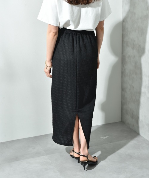 INTERPLANET（インタープラネット）の「ポコポコジャガードナロースカート（スカート・レディース・イエロー/ブラック・FREE）」の22枚目の写真