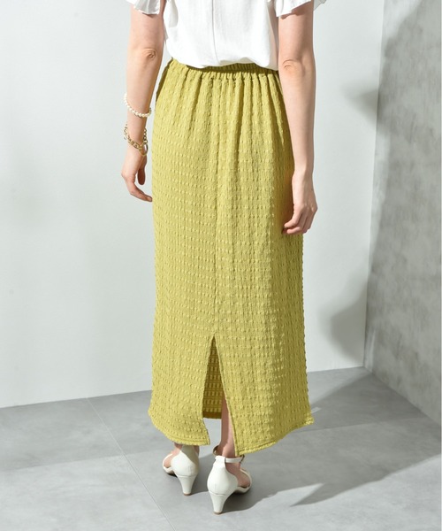 INTERPLANET（インタープラネット）の「ポコポコジャガードナロースカート（スカート・レディース・イエロー/ブラック・FREE）」の10枚目の写真