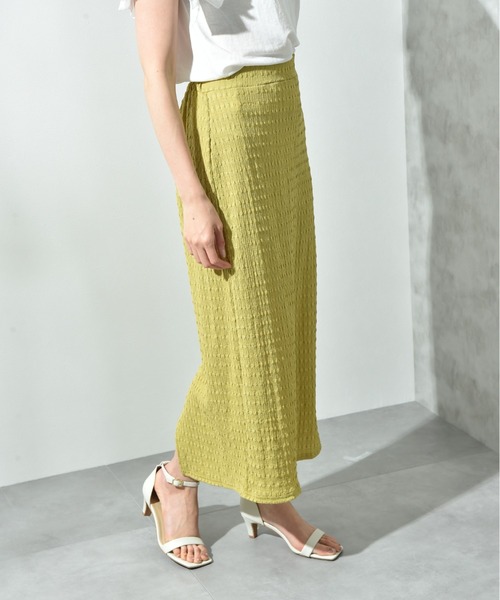 INTERPLANET（インタープラネット）の「ポコポコジャガードナロースカート（スカート・レディース・イエロー/ブラック・FREE）」の11枚目の写真