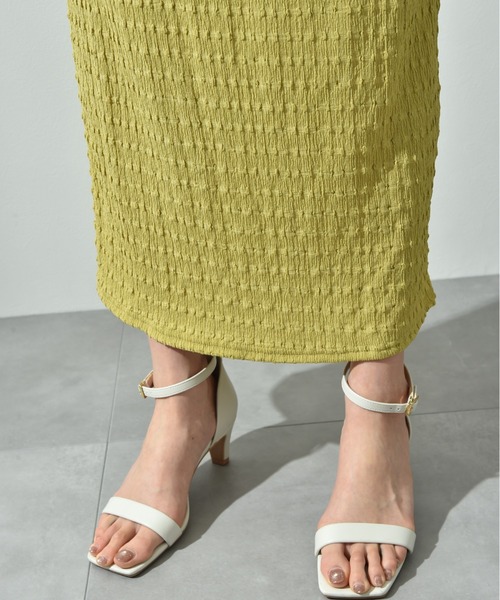 INTERPLANET（インタープラネット）の「ポコポコジャガードナロースカート（スカート・レディース・イエロー/ブラック・FREE）」の14枚目の写真