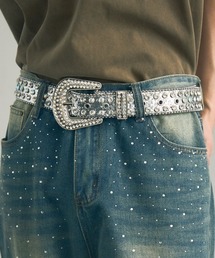 Shoowtime(VE^C)studded rhinestone glitter belt / CXg[xg(xg)