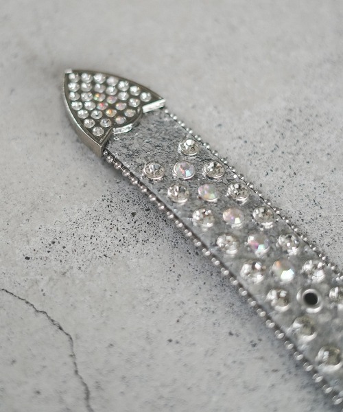 セール】studded rhinestone glitter belt / ラインストーンラメ