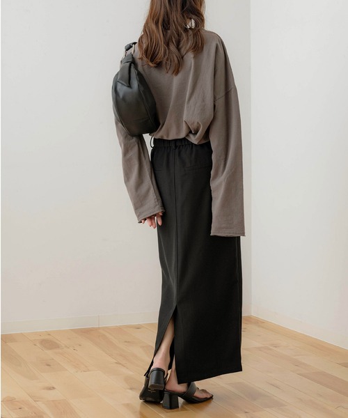 NOAHL（ノアル）の「【NOAHL】ハイウエストナロースカート（スカート・レディース・アイボリー/ミント/ブラック・S/M）」の4枚目の写真