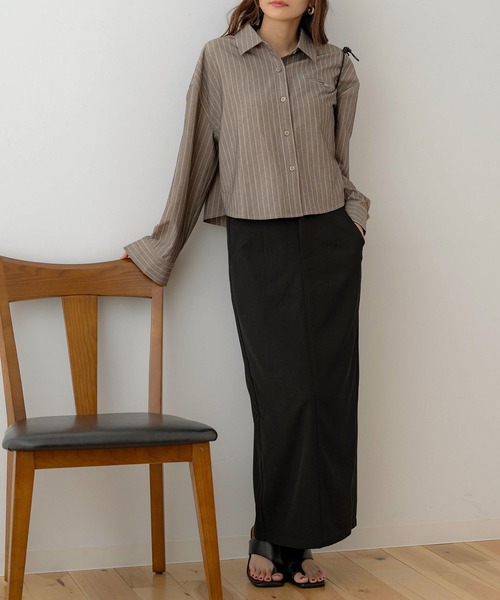 NOAHL（ノアル）の「【NOAHL】ハイウエストナロースカート（スカート・レディース・アイボリー/ミント/ブラック・S/M）」の16枚目の写真