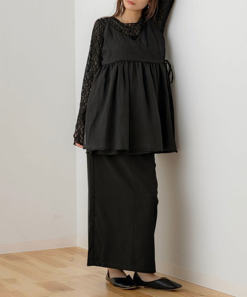 NOAHL（ノアル）の「【NOAHL】ハイウエストナロースカート（スカート・レディース・アイボリー/ミント/ブラック・S/M）」の20枚目の写真