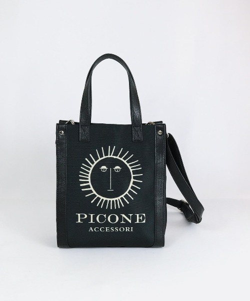 STUDIO PICONE(スタジオピッコーネ)の「イラストプリントショルダーバッグ(ショルダーバッグ・レディース・グレー/ブラック/ベージュ・FREE)」の2枚目の写真