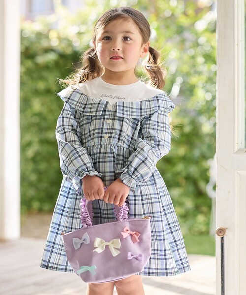 ANY（エニィ）の「リボン 2WAYバッグ（ショルダーバッグ・キッズ・ブラック系/ライラック系・F）」の2枚目の写真