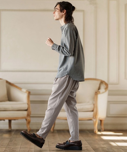 CAMBIO(カンビオ)の「mp13246-Two Tuck Sarrouel Slacks サルエルパンツ(その他パンツ・メンズ・ブラック/グレイッシュベージュ・S/M/L)」の7枚目の写真