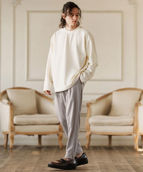 CAMBIO(カンビオ)の「mp13246-Two Tuck Sarrouel Slacks サルエルパンツ(その他パンツ・メンズ・ブラック/グレイッシュベージュ・S/M/L)」の8枚目の写真