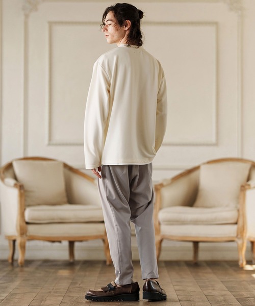 CAMBIO(カンビオ)の「mp13246-Two Tuck Sarrouel Slacks サルエルパンツ(その他パンツ・メンズ・ブラック/グレイッシュベージュ・S/M/L)」の9枚目の写真