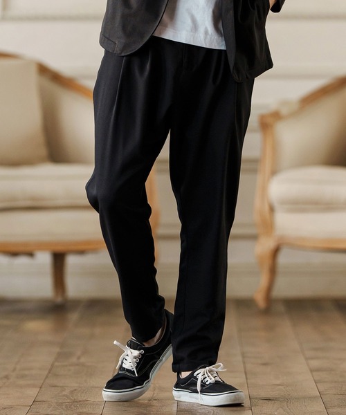 CAMBIO(カンビオ)の「mp13246-Two Tuck Sarrouel Slacks サルエルパンツ(その他パンツ・メンズ・ブラック/グレイッシュベージュ・S/M/L)」の12枚目の写真