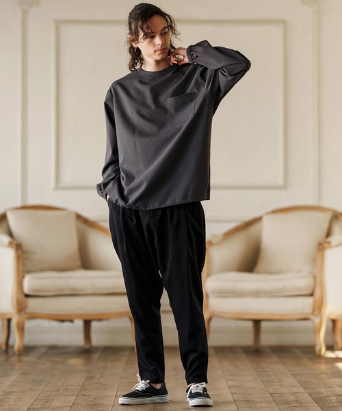 CAMBIO(カンビオ)の「mp13246-Two Tuck Sarrouel Slacks サルエルパンツ(その他パンツ・メンズ・ブラック/グレイッシュベージュ・S/M/L)」の16枚目の写真