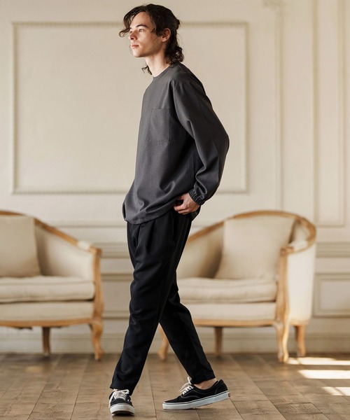 CAMBIO(カンビオ)の「mp13246-Two Tuck Sarrouel Slacks サルエルパンツ(その他パンツ・メンズ・ブラック/グレイッシュベージュ・S/M/L)」の17枚目の写真