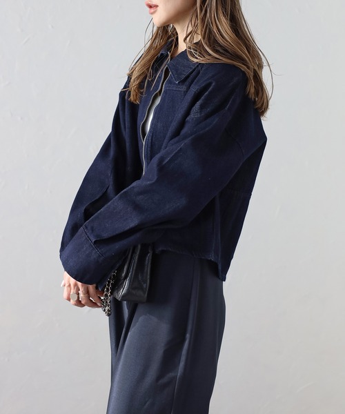 セール】タックスリーブジップデニムジャケット（デニムジャケット