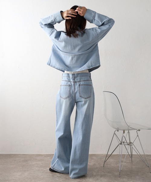 セール】タックスリーブジップデニムジャケット（デニムジャケット