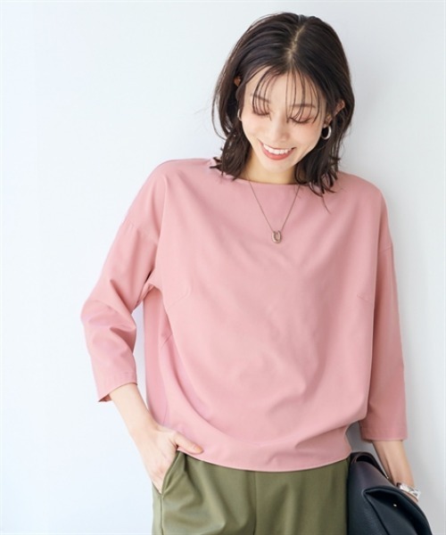 nissen（ニッセン）の「さらとろコクーンブラウス（防しわ・吸汗速乾）＜大きいサイズ有＞（シャツ/ブラウス・レディース・ブラック/オフホワイト/グレイッシュベージュ/ラベンダー・M/L/LL/3L/S）」の2枚目の写真