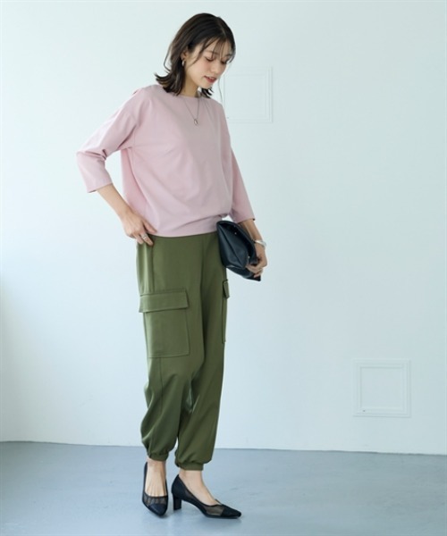 nissen（ニッセン）の「さらとろコクーンブラウス（防しわ・吸汗速乾）＜大きいサイズ有＞（シャツ/ブラウス・レディース・ブラック/オフホワイト/グレイッシュベージュ/ラベンダー・M/L/LL/3L/S）」の13枚目の写真