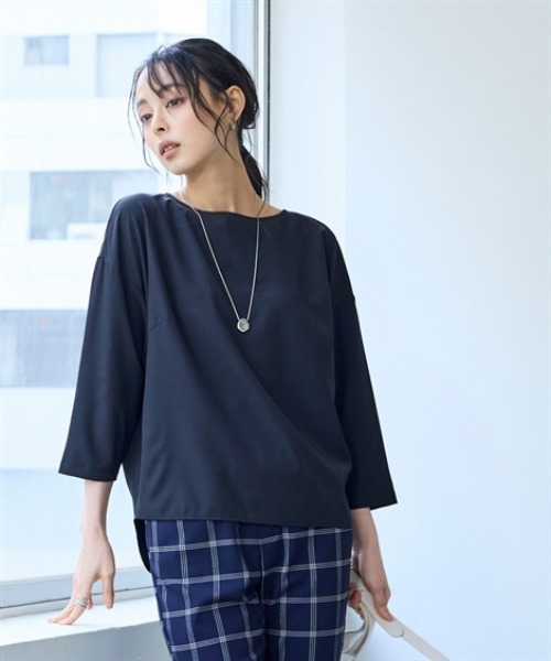 nissen（ニッセン）の「さらとろコクーンブラウス（防しわ・吸汗速乾）＜大きいサイズ有＞（シャツ/ブラウス・レディース・ブラック/オフホワイト/グレイッシュベージュ/ラベンダー・M/L/LL/3L/S）」の7枚目の写真