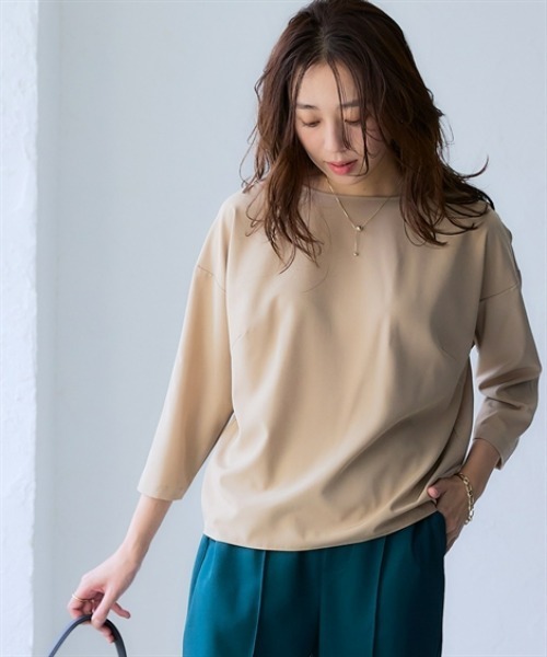 nissen（ニッセン）の「さらとろコクーンブラウス（防しわ・吸汗速乾）＜大きいサイズ有＞（シャツ/ブラウス・レディース・ブラック/オフホワイト/グレイッシュベージュ/ラベンダー・M/L/LL/3L/S）」の14枚目の写真