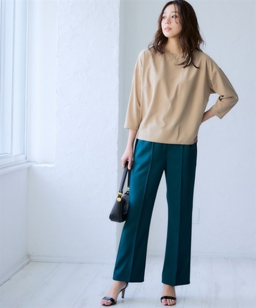 nissen（ニッセン）の「さらとろコクーンブラウス（防しわ・吸汗速乾）＜大きいサイズ有＞（シャツ/ブラウス・レディース・ブラック/オフホワイト/グレイッシュベージュ/ラベンダー・M/L/LL/3L/S）」の15枚目の写真