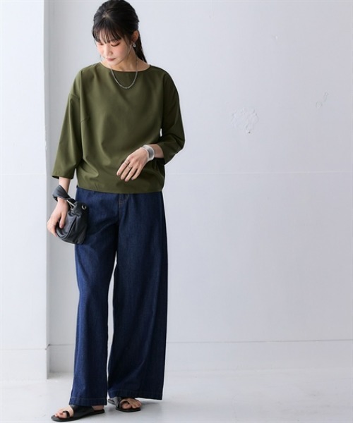 nissen（ニッセン）の「さらとろコクーンブラウス（防しわ・吸汗速乾）＜大きいサイズ有＞（シャツ/ブラウス・レディース・ブラック/オフホワイト/グレイッシュベージュ/ラベンダー・M/L/LL/3L/S）」の17枚目の写真