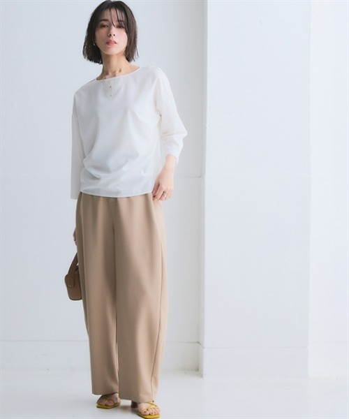 nissen（ニッセン）の「さらとろコクーンブラウス（防しわ・吸汗速乾）＜大きいサイズ有＞（シャツ/ブラウス・レディース・ブラック/オフホワイト/グレイッシュベージュ/ラベンダー・M/L/LL/3L/S）」の19枚目の写真