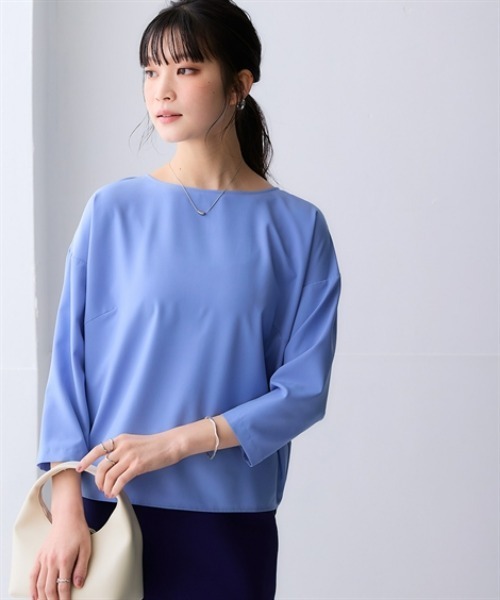 nissen（ニッセン）の「さらとろコクーンブラウス（防しわ・吸汗速乾）＜大きいサイズ有＞（シャツ/ブラウス・レディース・ブラック/オフホワイト/グレイッシュベージュ/ラベンダー・M/L/LL/3L/S）」の20枚目の写真