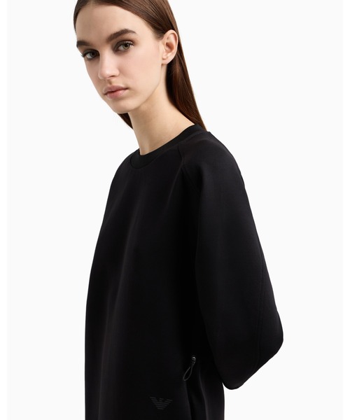 EMPORIO ARMANI（エンポリオアルマーニ）の「【エンポリオ アルマーニ】ドローストリング付きドレス ダブルジャージー（ドレス・レディース・ブラック・38/36/40/42）」の3枚目の写真