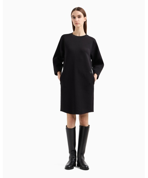 EMPORIO ARMANI（エンポリオアルマーニ）の「【エンポリオ アルマーニ】ドローストリング付きドレス ダブルジャージー（ドレス・レディース・ブラック・38/36/40/42）」の5枚目の写真