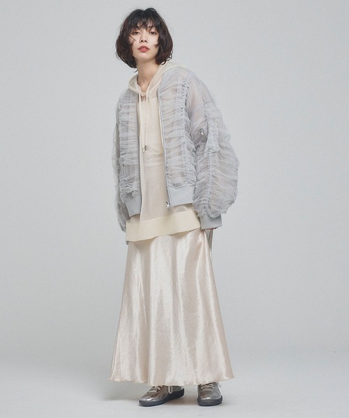 ELLEgirl(エルガール)の「シャーリングシアーMA-1【ELLEgirl/エルガール】(MA-1・レディース・ライトグレー/ブラック/ピンクベージュ・FREE)」の10枚目の写真