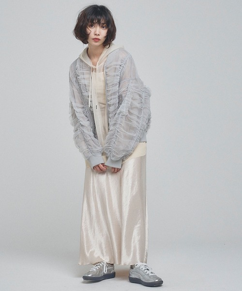 ELLEgirl(エルガール)の「シャーリングシアーMA-1【ELLEgirl/エルガール】(MA-1・レディース・ライトグレー/ブラック/ピンクベージュ・FREE)」の8枚目の写真