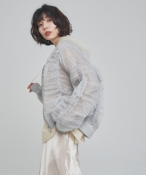 ELLEgirl(エルガール)の「シャーリングシアーMA-1【ELLEgirl/エルガール】(MA-1・レディース・ライトグレー/ブラック/ピンクベージュ・FREE)」の5枚目の写真